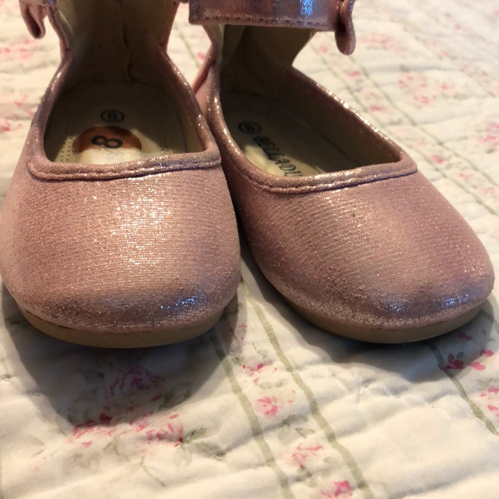 Belladia pink glitter shoes with bows like new - Picture 4 of 5
